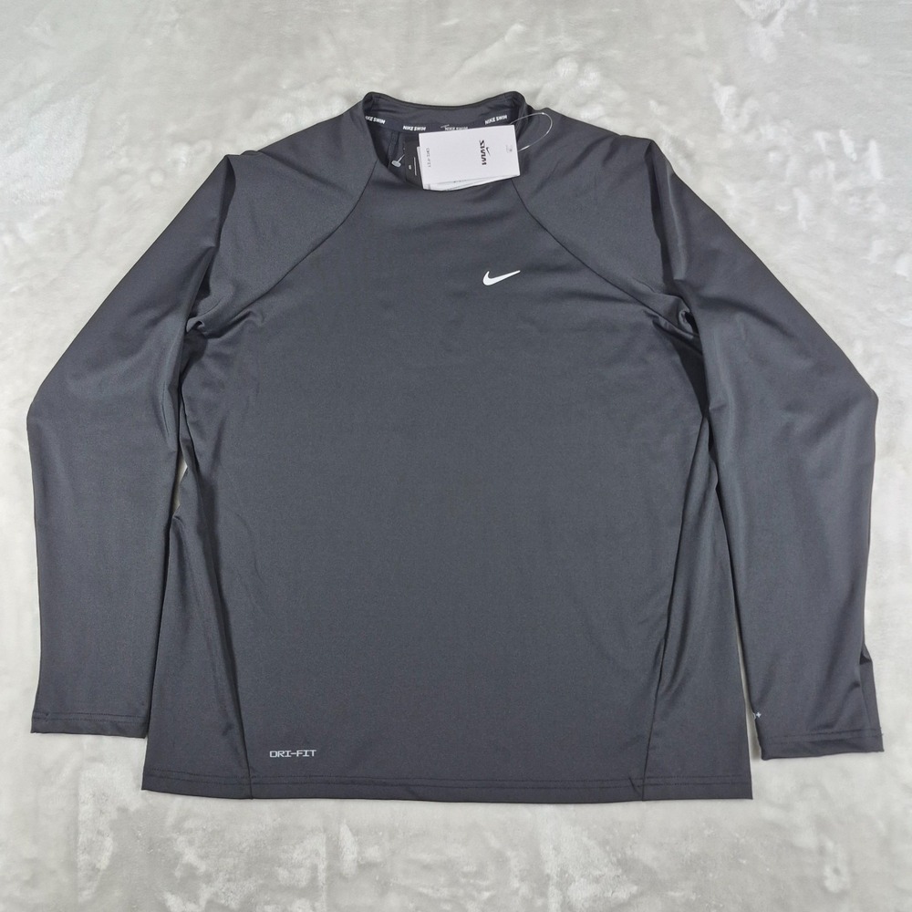 Nike Dri-Fit UV Long Sleeve Hydroguard Shirt Women's XL Black Swim NESSA386-001